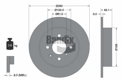 BDS2153 BENDIX Braking Тормозной диск