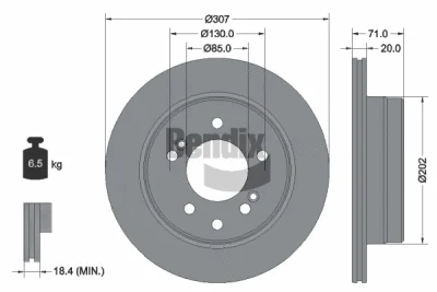 BDS2172 BENDIX Braking Тормозной диск