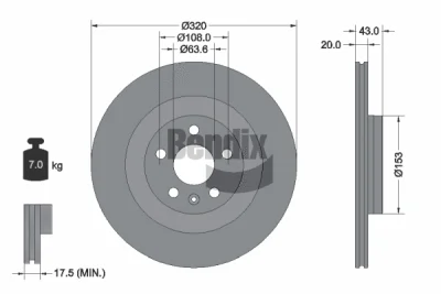 BDS2203 BENDIX Braking Тормозной диск