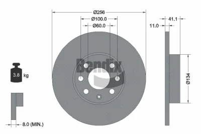 BDS2216 BENDIX Braking Тормозной диск