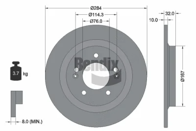 BDS2273 BENDIX Braking Тормозной диск