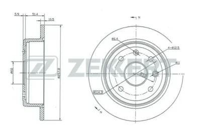 BS-5405 ZEKKERT Тормозной диск