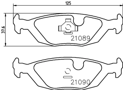 Комплект тормозных колодок, дисковый тормоз BEHR/HELLA/PAGID 8DB 355 007-521