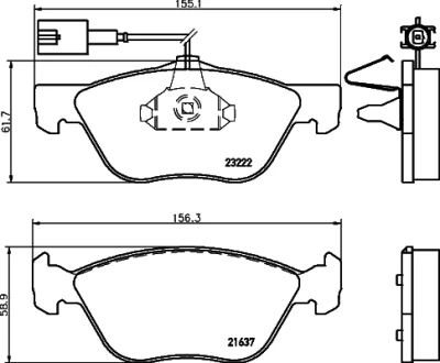 8DB 355 008-611 BEHR/HELLA/PAGID Комплект тормозных колодок, дисковый тормоз