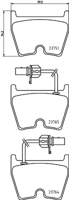 Комплект тормозных колодок, дисковый тормоз BEHR/HELLA/PAGID 8DB 355 009-191