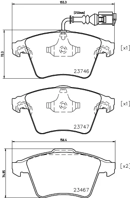 8DB 355 011-441 BEHR/HELLA/PAGID Комплект тормозных колодок, дисковый тормоз