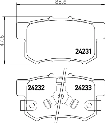 8DB 355 012-061 BEHR/HELLA/PAGID Комплект тормозных колодок, дисковый тормоз