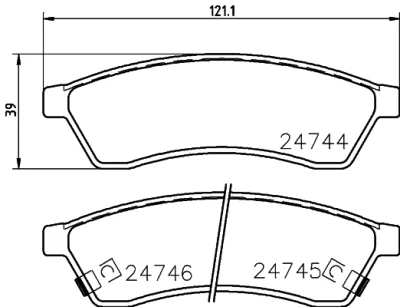 8DB 355 014-491 BEHR/HELLA/PAGID Комплект тормозных колодок, дисковый тормоз