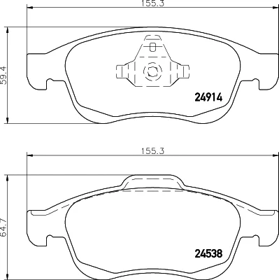 Комплект тормозных колодок, дисковый тормоз BEHR/HELLA/PAGID 8DB 355 014-791