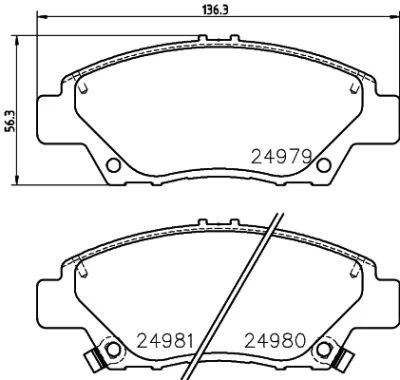 Комплект тормозных колодок, дисковый тормоз BEHR/HELLA/PAGID 8DB 355 015-001