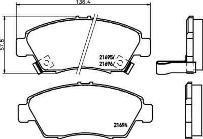 Комплект тормозных колодок, дисковый тормоз BEHR/HELLA/PAGID 8DB 355 016-461