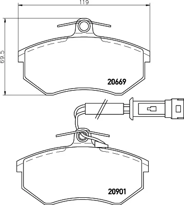 Комплект тормозных колодок, дисковый тормоз BEHR/HELLA/PAGID 8DB 355 017-651