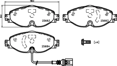 Комплект тормозных колодок, дисковый тормоз BEHR/HELLA/PAGID 8DB 355 020-191