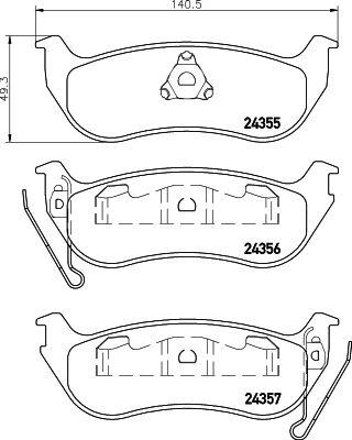 8DB 355 020-631 BEHR/HELLA/PAGID Комплект тормозных колодок, дисковый тормоз