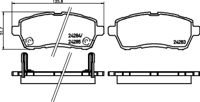 Комплект тормозных колодок, дисковый тормоз BEHR/HELLA/PAGID 8DB 355 028-381