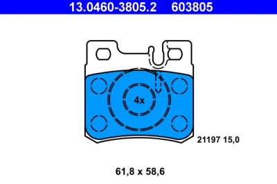 13.0460-3805.2 ATE Комплект тормозных колодок, дисковый тормоз
