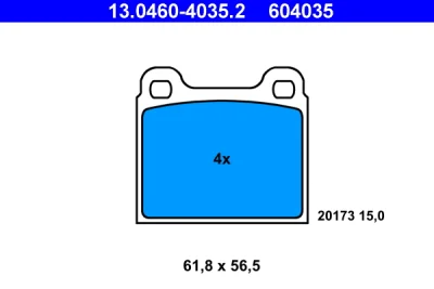 13.0460-4035.2 ATE Комплект тормозных колодок, дисковый тормоз