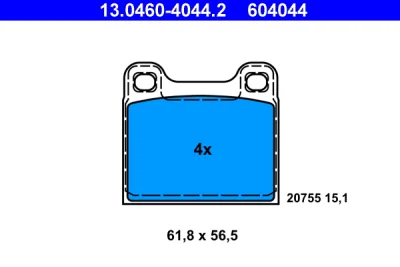 Комплект тормозных колодок, дисковый тормоз ATE 13.0460-4044.2