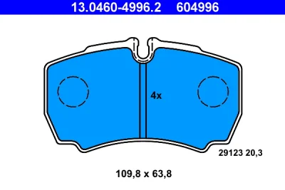 13.0460-4996.2 ATE Комплект тормозных колодок, дисковый тормоз