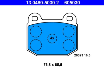 13.0460-5030.2 ATE Комплект тормозных колодок, дисковый тормоз