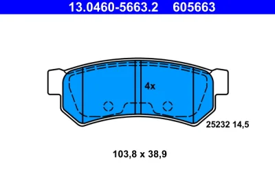 Комплект тормозных колодок, дисковый тормоз ATE 13.0460-5663.2