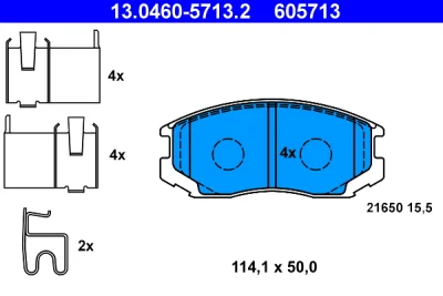 13.0460-5713.2 ATE Комплект тормозных колодок, дисковый тормоз