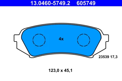 13.0460-5749.2 ATE Комплект тормозных колодок, дисковый тормоз