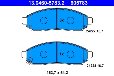 Комплект тормозных колодок, дисковый тормоз ATE 13.0460-5783.2