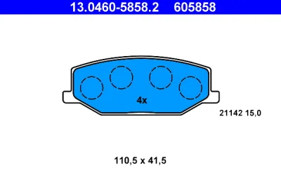 13.0460-5858.2 ATE Комплект тормозных колодок, дисковый тормоз