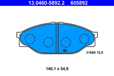 13.0460-5892.2 ATE Комплект тормозных колодок, дисковый тормоз