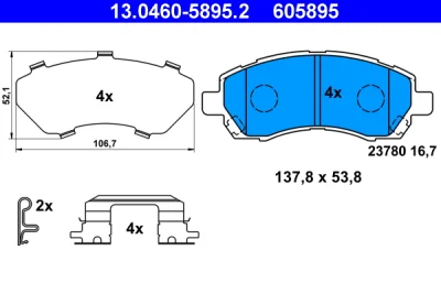 13.0460-5895.2 ATE Комплект тормозных колодок, дисковый тормоз