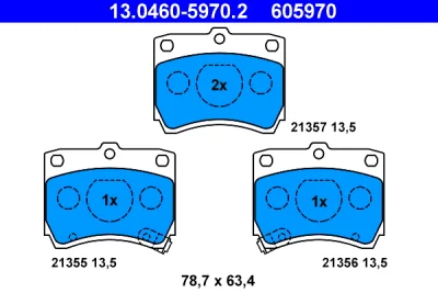 13.0460-5970.2 ATE Комплект тормозных колодок, дисковый тормоз