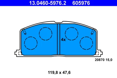 Комплект тормозных колодок, дисковый тормоз ATE 13.0460-5976.2