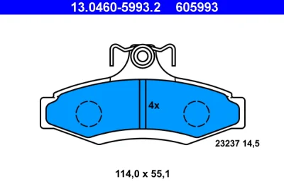13.0460-5993.2 ATE Комплект тормозных колодок, дисковый тормоз