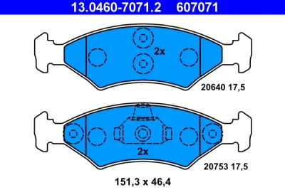 13.0460-7071.2 ATE Комплект тормозных колодок, дисковый тормоз