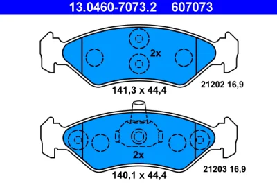 13.0460-7073.2 ATE Комплект тормозных колодок, дисковый тормоз