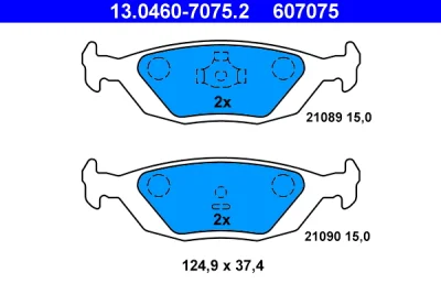 13.0460-7075.2 ATE Комплект тормозных колодок, дисковый тормоз