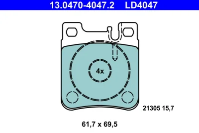 13.0470-4047.2 ATE Комплект тормозных колодок, дисковый тормоз