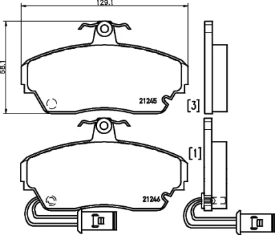 T0368 BEHR/HELLA/PAGID Комплект тормозных колодок, дисковый тормоз