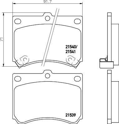 T0399 BEHR/HELLA/PAGID Комплект тормозных колодок, дисковый тормоз