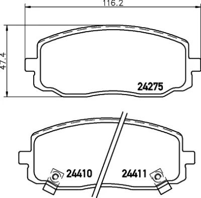 T1552 BEHR/HELLA/PAGID Комплект тормозных колодок, дисковый тормоз