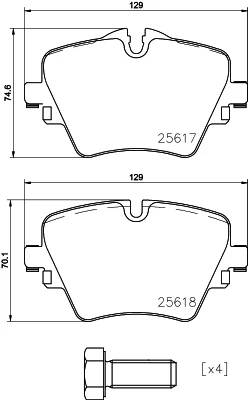 T2434 BEHR/HELLA/PAGID Комплект тормозных колодок, дисковый тормоз