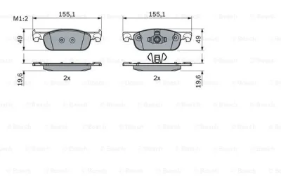 Комплект тормозных колодок, дисковый тормоз BOSCH 0 986 424 021