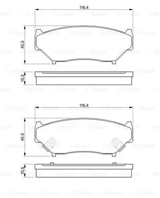 0 986 424 251 BOSCH Комплект тормозных колодок, дисковый тормоз