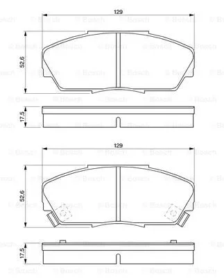 0 986 461 125 BOSCH Комплект тормозных колодок, дисковый тормоз