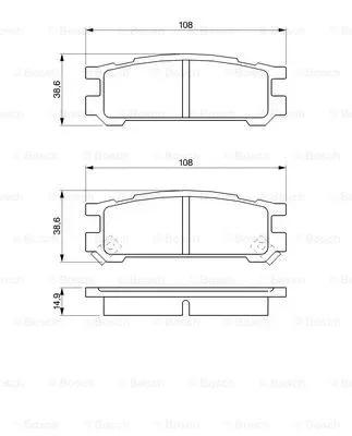 0 986 461 143 BOSCH Комплект тормозных колодок, дисковый тормоз