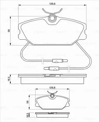 0 986 469 191 BOSCH Комплект тормозных колодок, дисковый тормоз