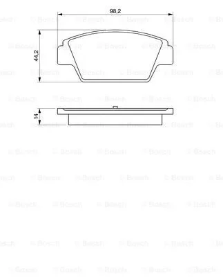 0 986 491 250 BOSCH Комплект тормозных колодок, дисковый тормоз