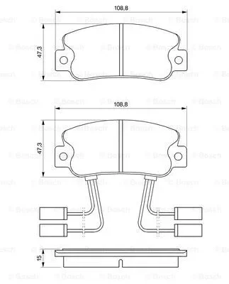 0 986 491 330 BOSCH Комплект тормозных колодок, дисковый тормоз