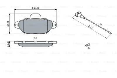 0 986 494 115 BOSCH Комплект тормозных колодок, дисковый тормоз